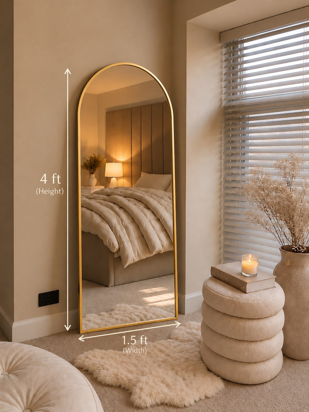 Arched Aluminium Mirror
