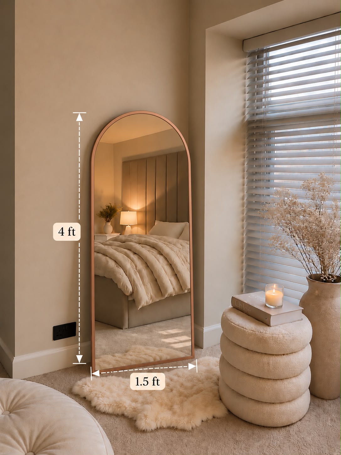 Arched Aluminium Mirror